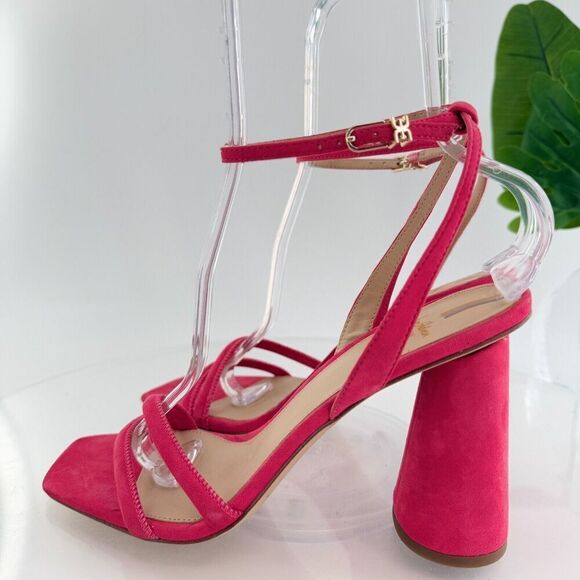 Sam Edelman Womens Kia Sandals Block Heel Strappy Pink Suede Square Toe Size 10 - Picture 6 of 16